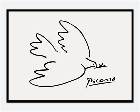 Pablo Picasso Dove Of Peace 1949 Vintage Poster Art Print Etsy