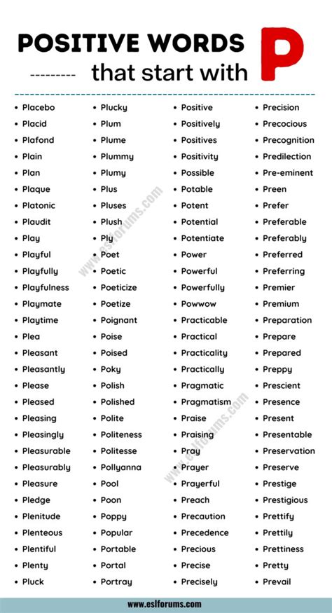 516 Positive Words That Start With P In English Esl Forums