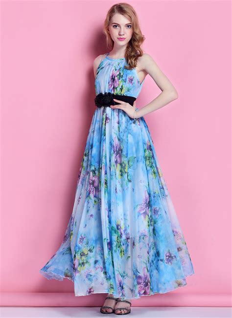 Boho Floral Long Beach Maxi Dress Lightweight Sundress Plus Size Summer Dress Holiday Beach