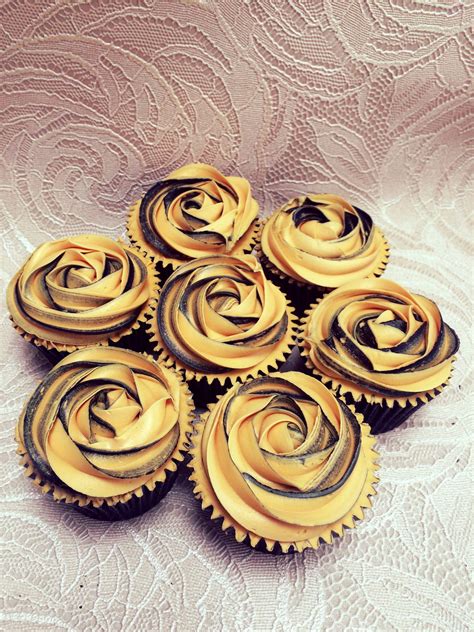 You also can find numerousrelated options on this site!. Gold & Black Rose Swirl Cupcakes in 2020 | Swirl cupcakes ...
