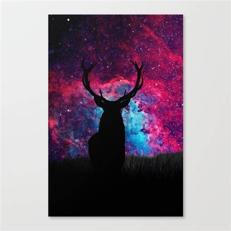 Deer Galaxy Canvas Print By Esco Society6