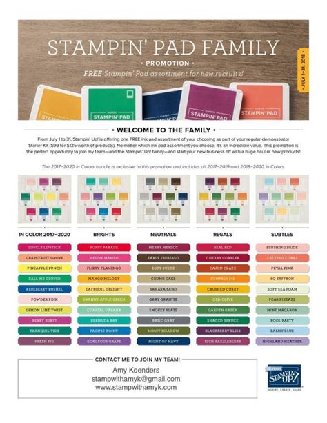 Stampin’ Up Free Ink Pad Assortment Joining Offer July 1 31 In 2020 Ink Pads Fancy Fold