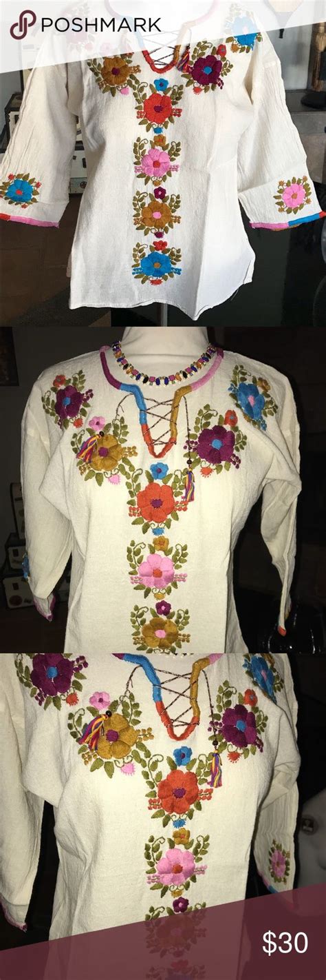 Hand Embroidered Mexican Blouses 🌸🌺🇲🇽 Mexican Blouse Clothes Design