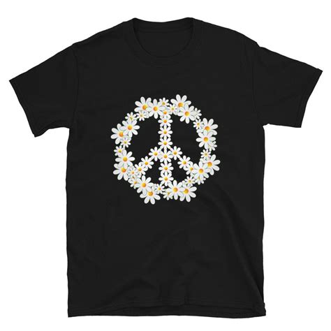 Peace Sign Shirt Peace Symbol Tee Daisy Tee Shirt Daisy Etsy
