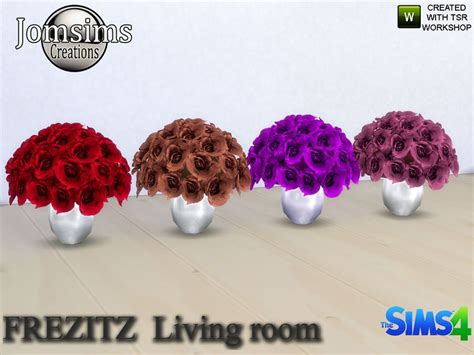 Jomsims Frezitz Roses Table Deco Sims 4 Game Sims 4 Sims 4 Kitchen