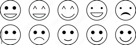Vecteur Stock Face Smile Icon Positive Negative Neutral Emoji Icons