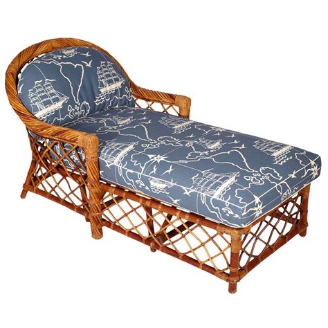 Made of steel and pe rattan, the lounge the surface of the lounge chair is smooth and the cushions add more comforts. Bielecky Bros Rattan Chaise Lounge at 1stdibs