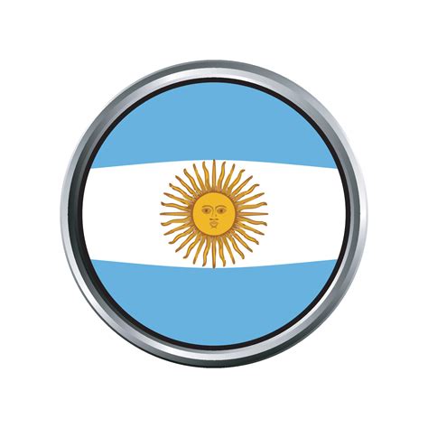 Bandera Argentina Con Bisel De Marco Cromado De Círculo Plateado
