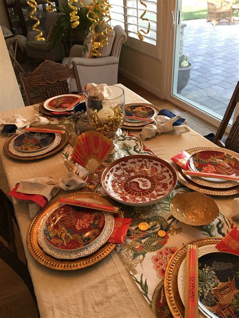 Chinese New Year Tablescape Chinese Table Setting Chinese New Year