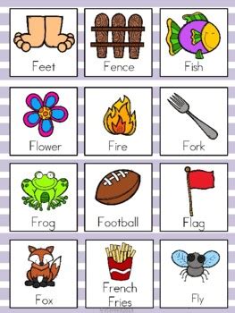 I have worked with hundreds of eli. Letter F Vocabulary Cards by The Tutu Teacher | Teachers ...