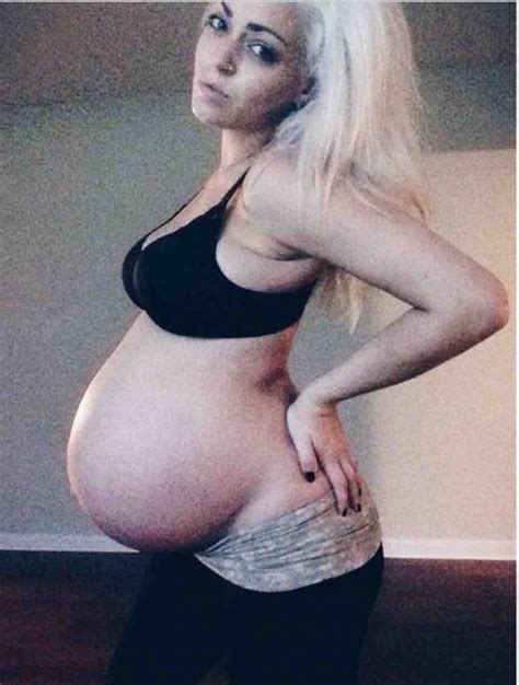 Stunning 9 Month Blonde Pregnant Porn Photo