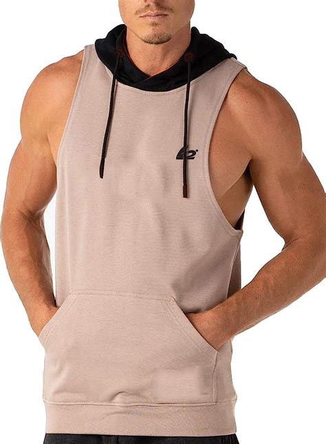 Aixdir Mens Workout Hooded Tank Tops Bodybuilding Muscle Cut Off T