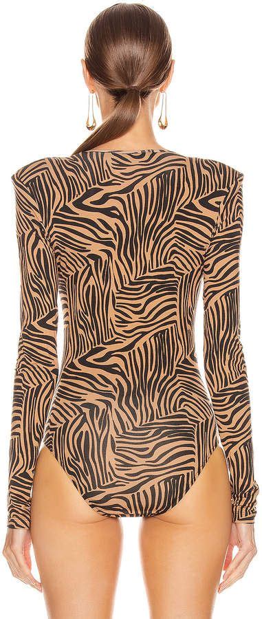 Andamane Carmel Bodysuit In Zebra Sand Fwrd Bodysuit Fashion Women
