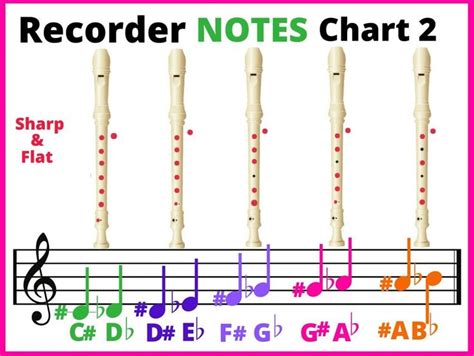 🥇recorder Notes Chart 🥇fingering Chart 🥇 All Notes Elementary Music