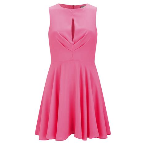 Love Womens Pleated Dress Pink Womens Clothing