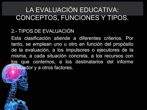 La Evaluación Educativa Conceptos Funciones Y Tipos