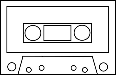 80s Cassette Tape Clip Art Audio Cassette Outline Simple Clip Art