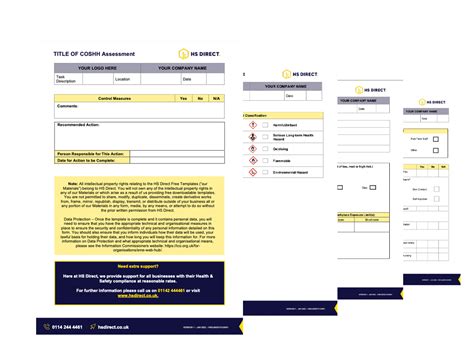 Free Coshh Assessment Template Hs Direct