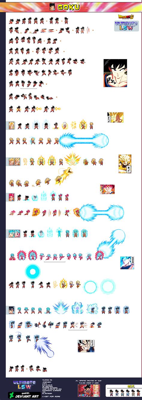 Super Saiyan Blue Goku Lsw Sprite Sheet By Thekakarotking On Deviantart