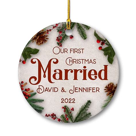 Personalized Ornament Christmas Married Custom Photo