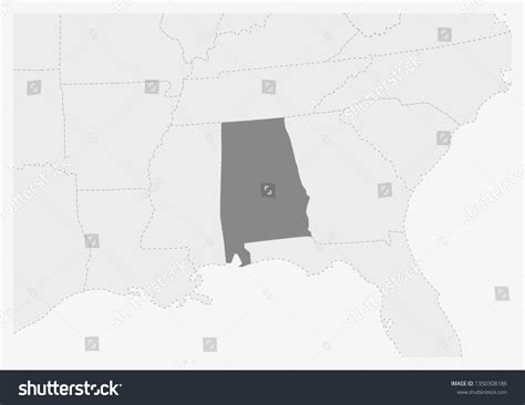Map Of Usa With Highlighted Alabama Map Gray Royalty Free Stock