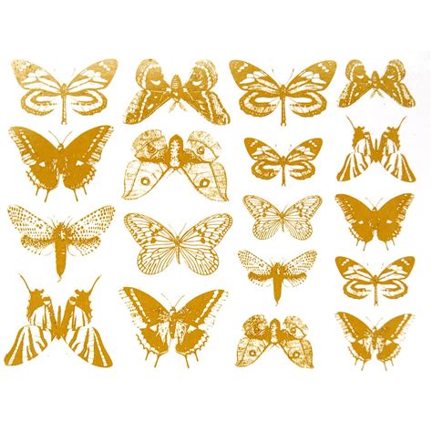 Gold Butterfly Decals Silver Delphi Glass