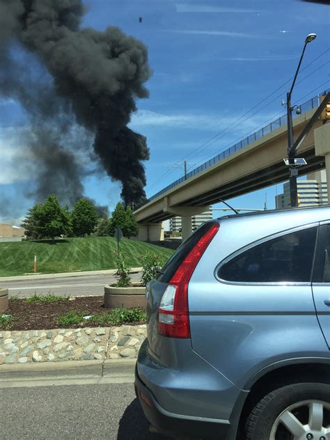 Flames on the road I25 at Orchard on ramp. : r/Denver
