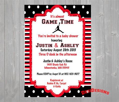 Nba legend michael jordan is now a grandfather,. Michael Jordan Baby Shower Invitation Red or Blue by ...