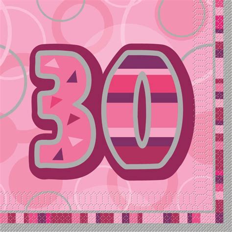 Pink Glitz 30th Birthday Party Napkins Napkins Buy Online