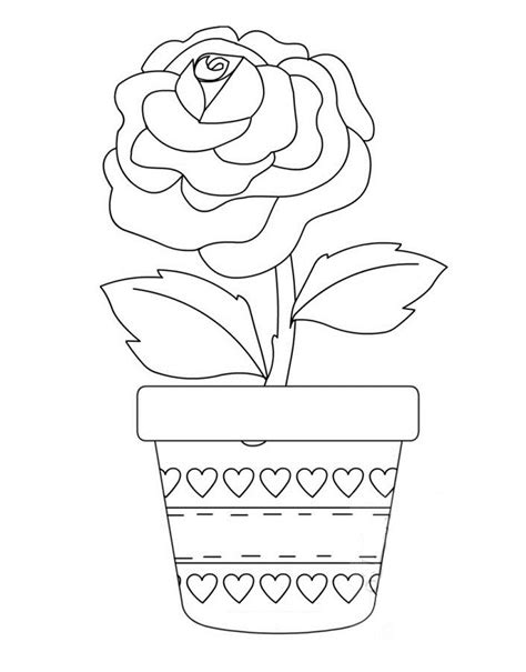 More free printable nature food coloring pages and sheets can be found in the nature food color page gallery. Printable Rose in a Pot coloring page for both aldults and ...