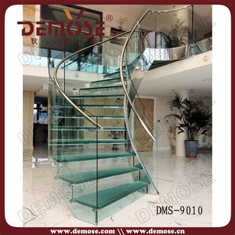 Glass Railing Arcuate Staircase Dms 9010 China Glass Treads