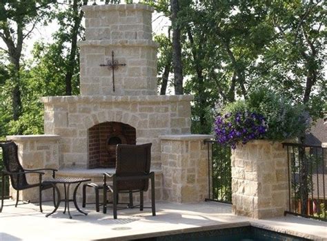 Stone Outdoor Fireplace Texas Landscaping Landvisions Tx Tyler Tx