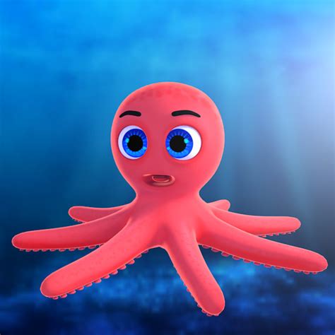 Octopus Cartoon 3d Model