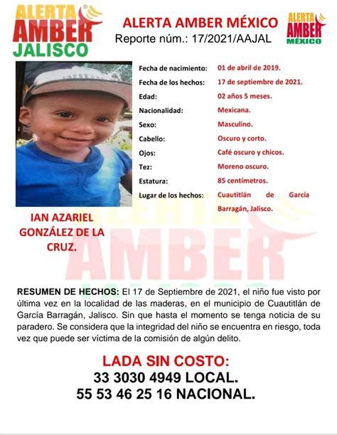 activan alerta amber para localizar a un menor extraviado en cuautitlán de g b radio costa