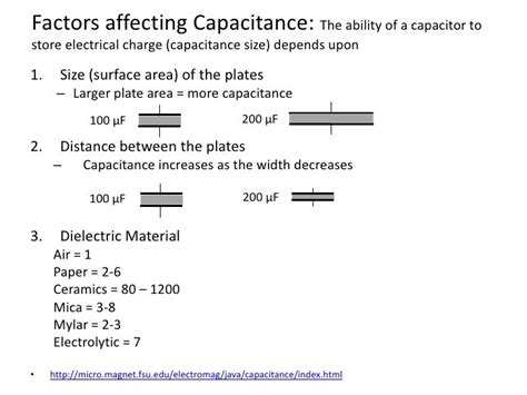 Capacitor And Capacitance Factors Affecting Capacitance