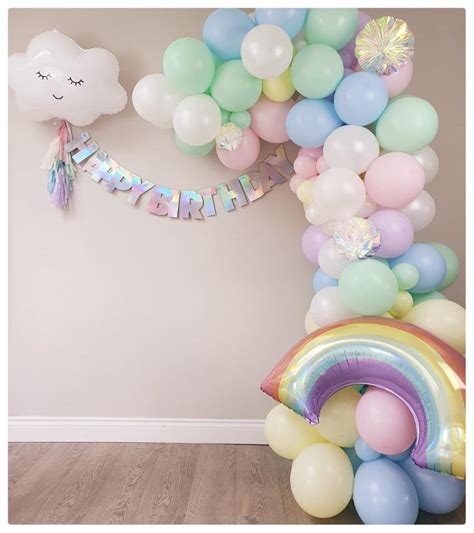 Pastel Rainbow Birthday Party Kit Balloon Ilicious