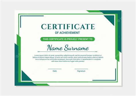 Premium Vector Modern Green Certificate Template With Flat Design