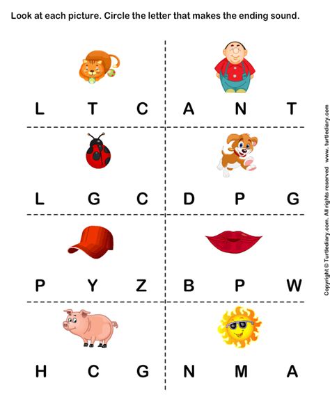 Circle The Letter That Makes The Beginning Sound Of Words Represented
