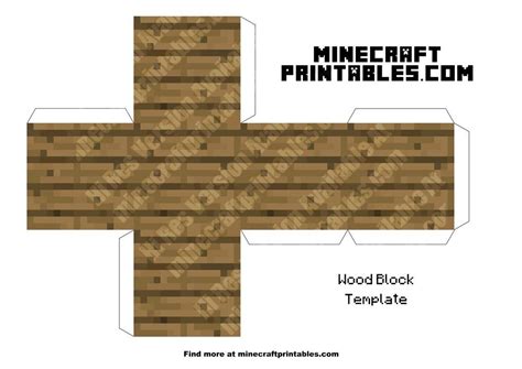 Wood Block Minecraft Wood Block Printable Papercraft Template
