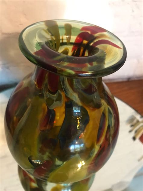 Vintage Hand Blown Art Glass Vase Signed Etsy Denmark