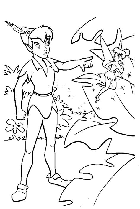 Tinkerbell Peter Coloring Pages Disney Coloring Pages