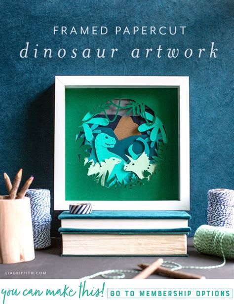 Diy Kids Decor Papercut Dinosaur Artwork Lia Griffith A