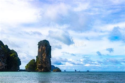 Tropical Paradise Turquoise Water Beach And Limestone Rocks Krabi