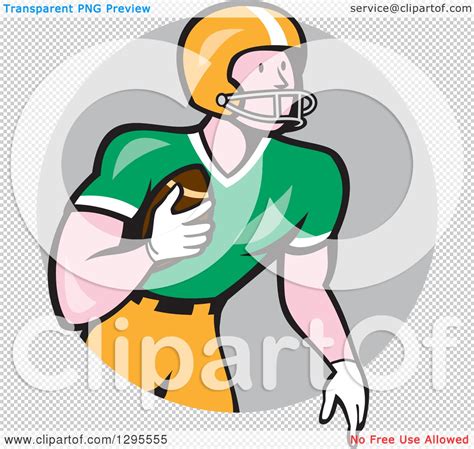 Clipart Of A Cartoon White Male Gridiron American Football