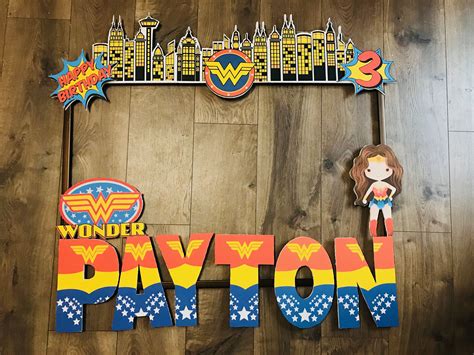 Personalized Wonder Woman Photobooth Frame Photo Booth Frame Marvel