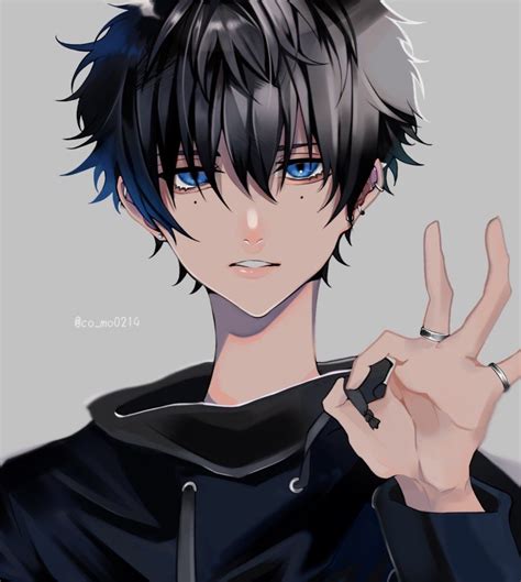 Anime Guy With Black Hair And Blue Eyes Animecf