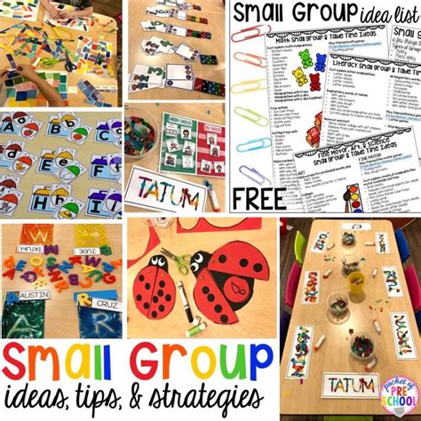 All About Small Group Time Free Printable Idea List Pocket Of