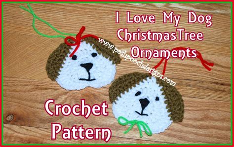 Posh Pooch Designs I Love My Dog Tree Ornament Crochet Pattern Posh