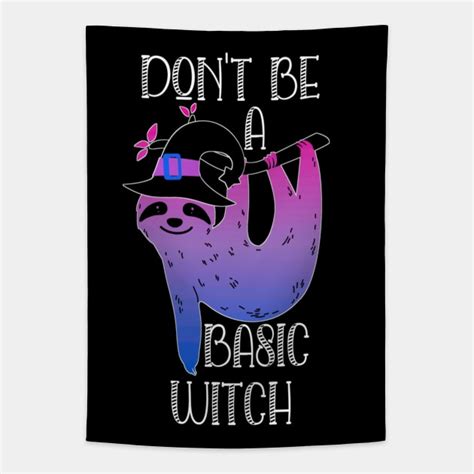 Bisexual Sloth Basic Witch Pun Halloween Bi Pride Colors Bisexual Halloween Tapestry Teepublic