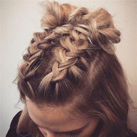 Braids And Buns This Look Is Super Cute Short Hair Love Courtesy Of